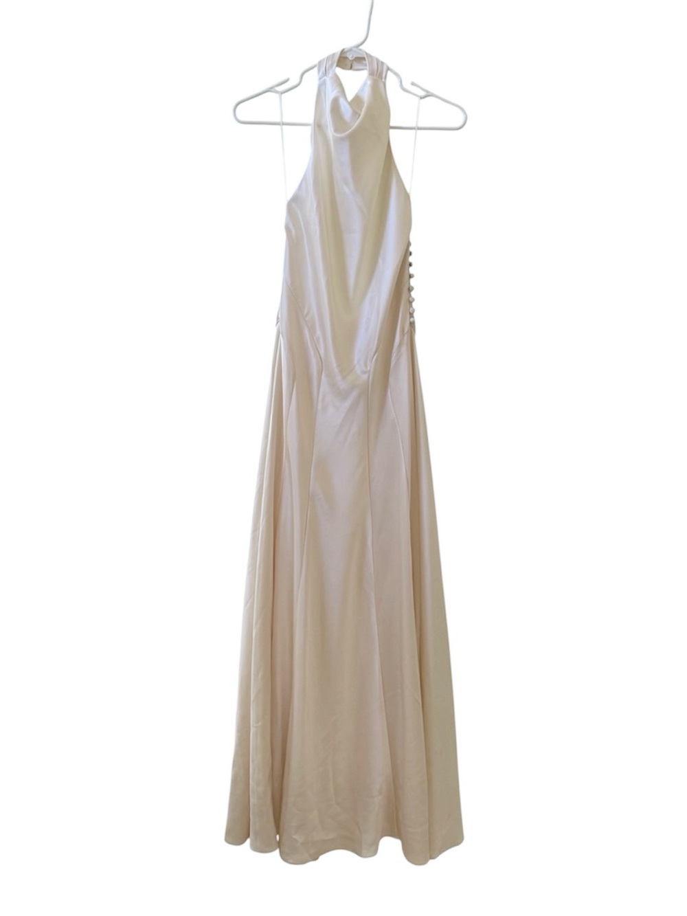 🆕 Reformation Roy Satin Maxi Dress Fior di Latte Ivory Sz 0 - Picture 2 of 6